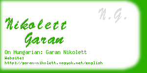 nikolett garan business card
